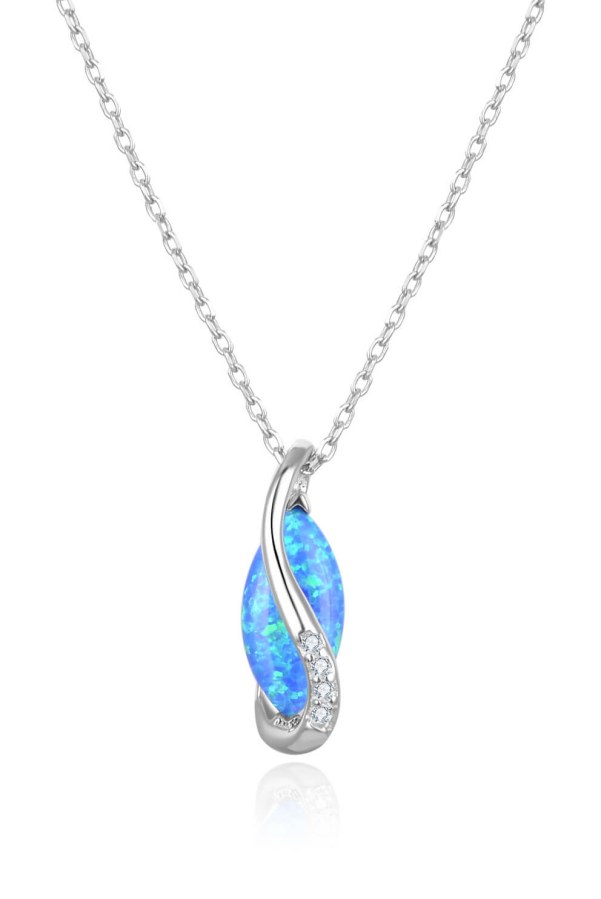 Beneto Stříbrný náhrdelník se syntetickým opálem AGS1324/47 - Náhrdelníky