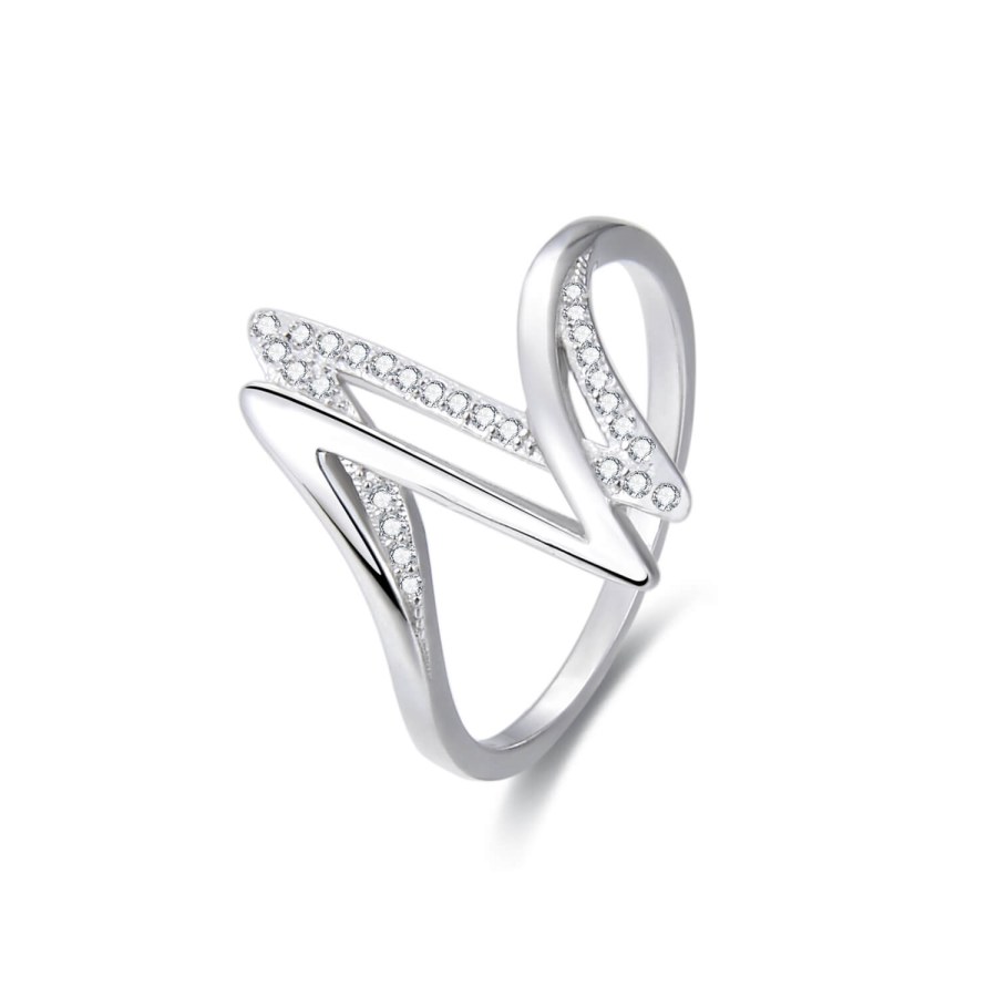 Beneto Stříbrný prsten se zirkony AGG143 54 mm - Prsteny Prsteny s kamínkem