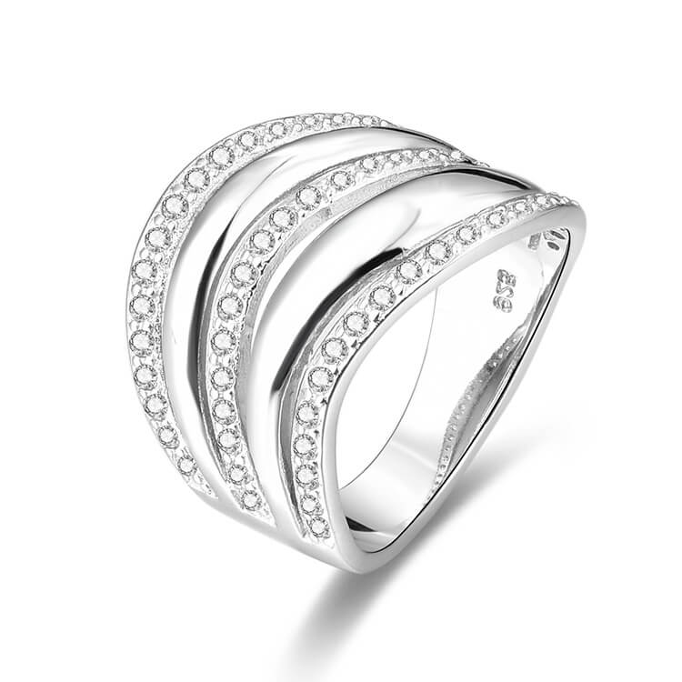 Beneto Stříbrný prsten se zirkony AGG329 54 mm - Prsteny Prsteny s kamínkem