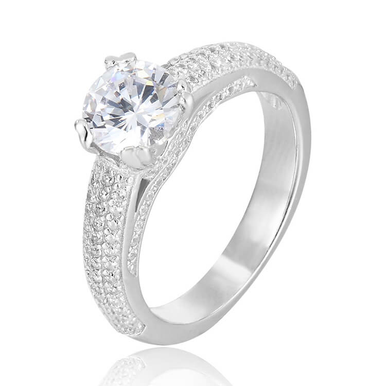 Beneto Stříbrný prsten se zirkony AGG342 52 mm - Prsteny Prsteny s kamínkem