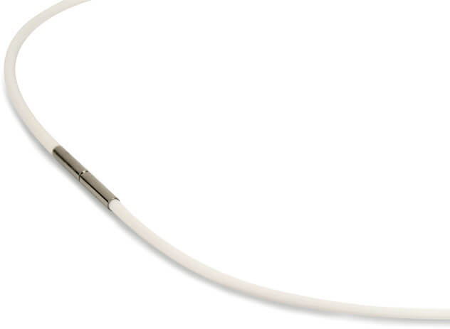 Boccia Titanium Bílé kaučukové lanko 0801-02 42 cm - Řetízky