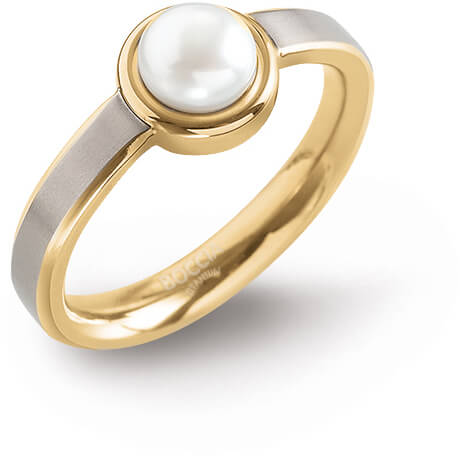 Boccia Titanium Pozlacený titanový prsten s perlou 0137-03 54 mm - Prsteny Prsteny bez kamínku