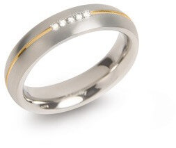 Boccia Titanium Pozlacený titanový snubní prsten s diamanty 0130-04 49 mm