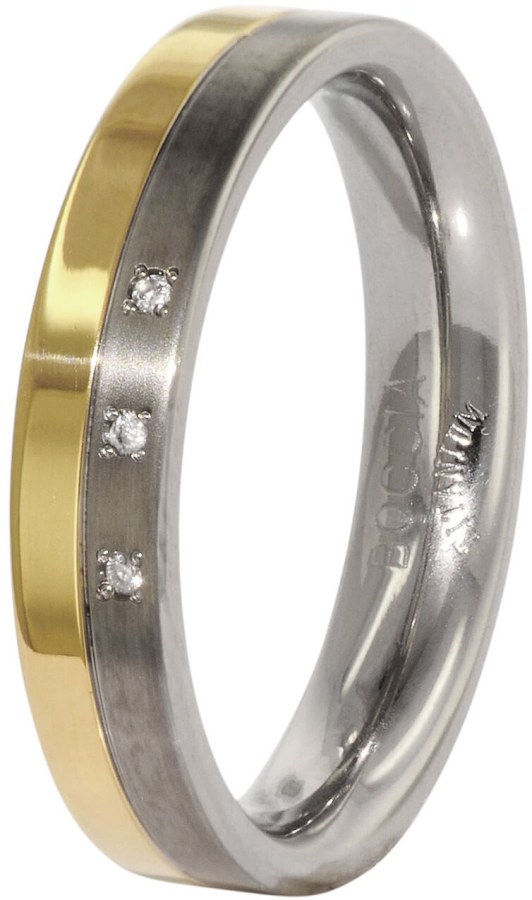 Boccia Titanium Snubní titanový prsten s diamanty 0129-04 48 mm