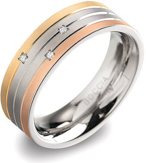 Boccia Titanium Titanový prsten s brilianty 0135-02 55 mm - Prsteny Snubní prsteny
