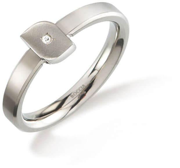 Boccia Titanium Titanový prsten s diamantem 0141-02 55 mm - Prsteny