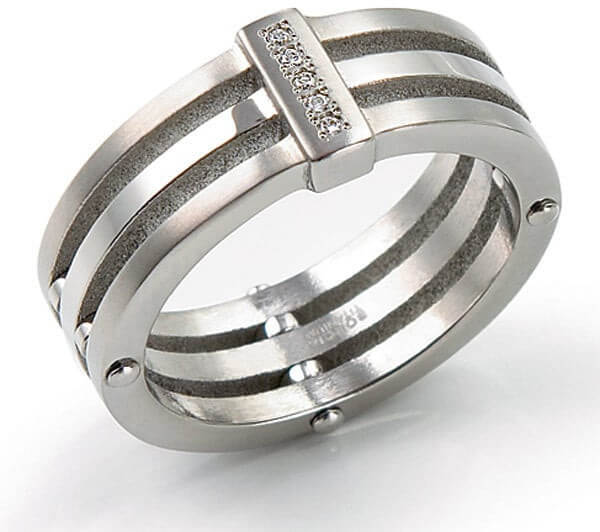 Boccia Titanium Titanový prsten s diamanty 0126-01 56 mm - Prsteny Prsteny s kamínkem