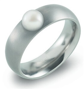 Boccia Titanium Titanový prsten s perlou 0102-15 53 mm - Prsteny Prsteny s kamínkem