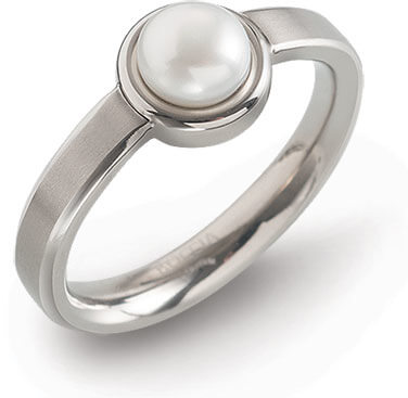 Boccia Titanium Titanový prsten s perlou 0137-01 62 mm - Prsteny Prsteny s kamínkem