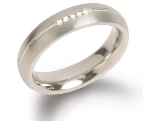 Boccia Titanium Titanový snubní prsten s diamanty 0130-03 51 mm - Prsteny Snubní prsteny Snubní prsteny s kamínkem