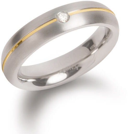 Boccia Titanium Titanový snubní prsten s diamantem 0130-06 56 mm - Prsteny Snubní prsteny Snubní prsteny s kamínkem