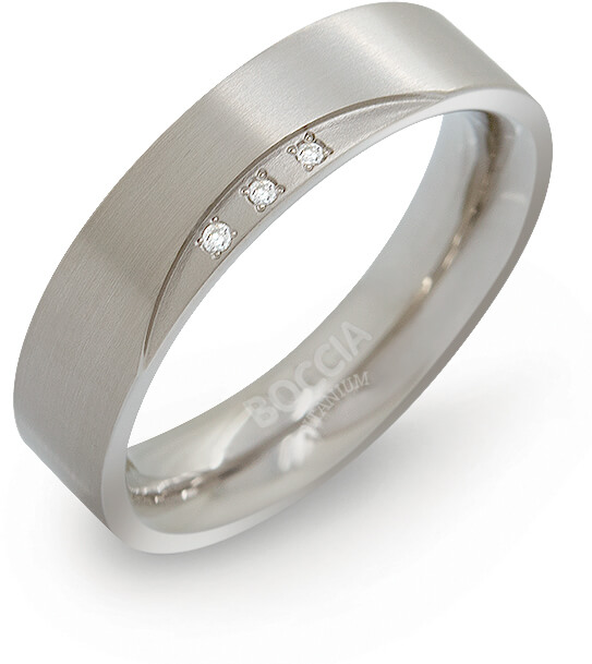 Boccia Titanium Titanový snubní prsten s diamanty 0138-02 55 mm - Prsteny Snubní prsteny Snubní prsteny s kamínkem