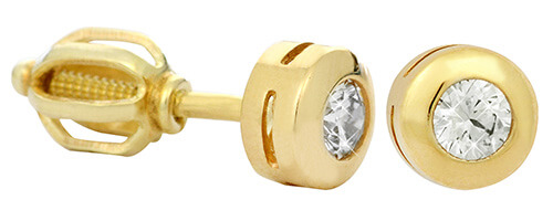 Brilio Náušnice ze žlutého zlata s krystalem 236 001 00635 - Náušnice