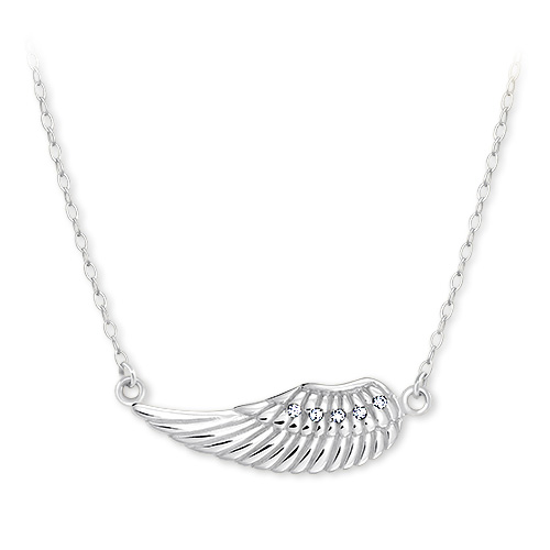 Brilio Něžný náhrdelník z bílého zlata andělské křídlo 279 001 00094 07 - Náhrdelníky
