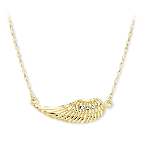 Brilio Něžný náhrdelník ze žlutého zlata andělské křídlo 279 001 00094 00 - Náhrdelníky
