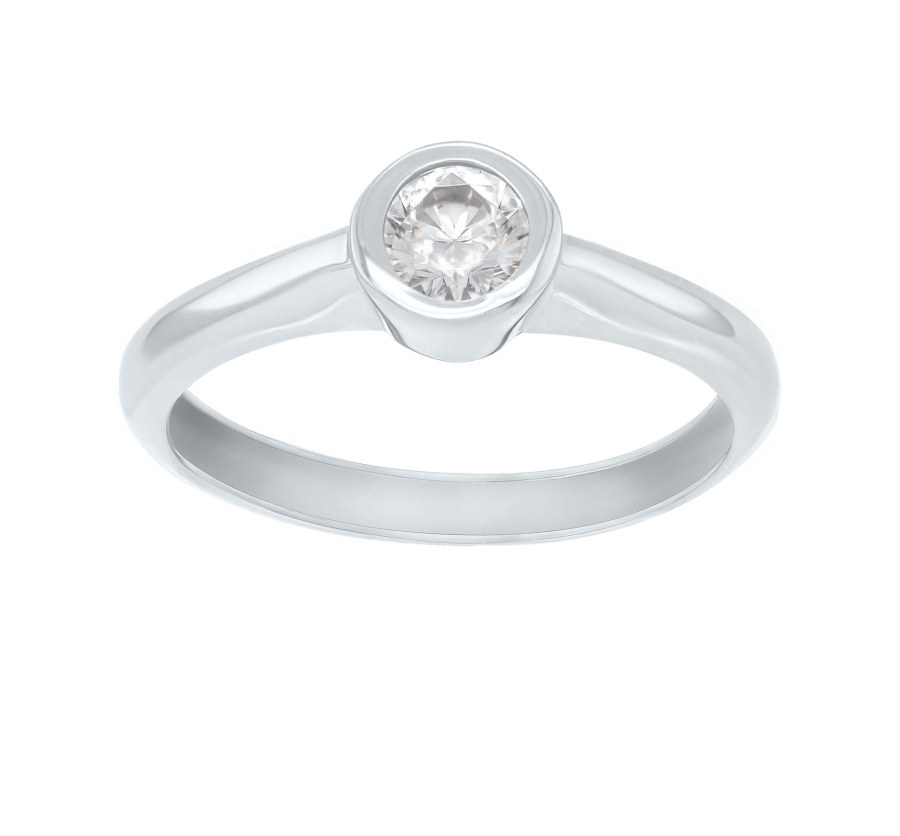Brilio Půvabný prsten z bílého zlata se zirkonem SR042WAU 48 mm - Prsteny Prsteny s kamínkem
