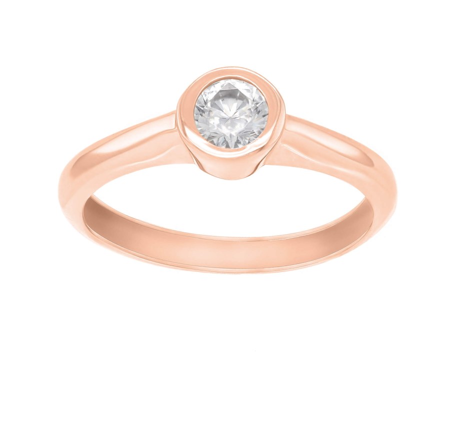 Brilio Půvabný prsten z růžového zlata se zirkonem SR042RAU 48 mm - Prsteny Prsteny s kamínkem
