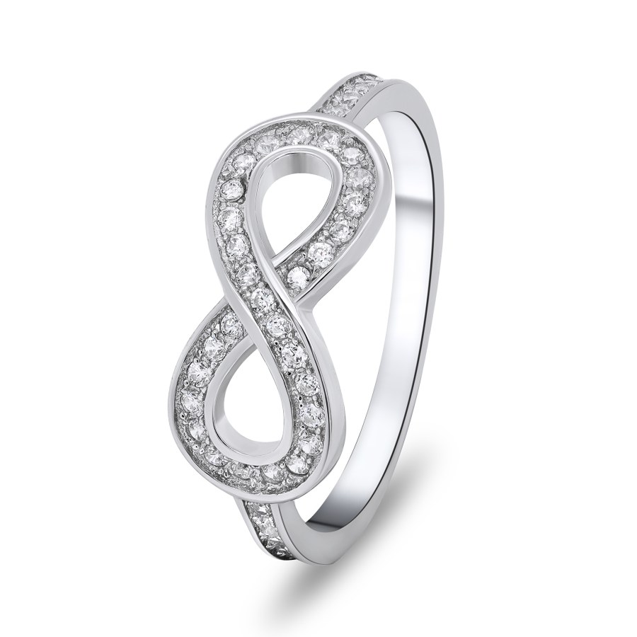 Brilio Silver Designový stříbrný prsten nekonečno RI013W 50 mm - Prsteny Prsteny s kamínkem