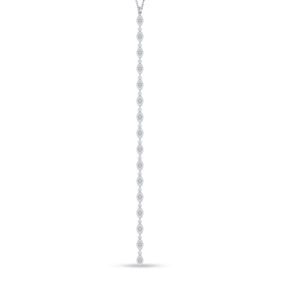 Brilio Silver Dlouhý třpytivý náhrdelník se zirkony NCL146W - Náhrdelníky