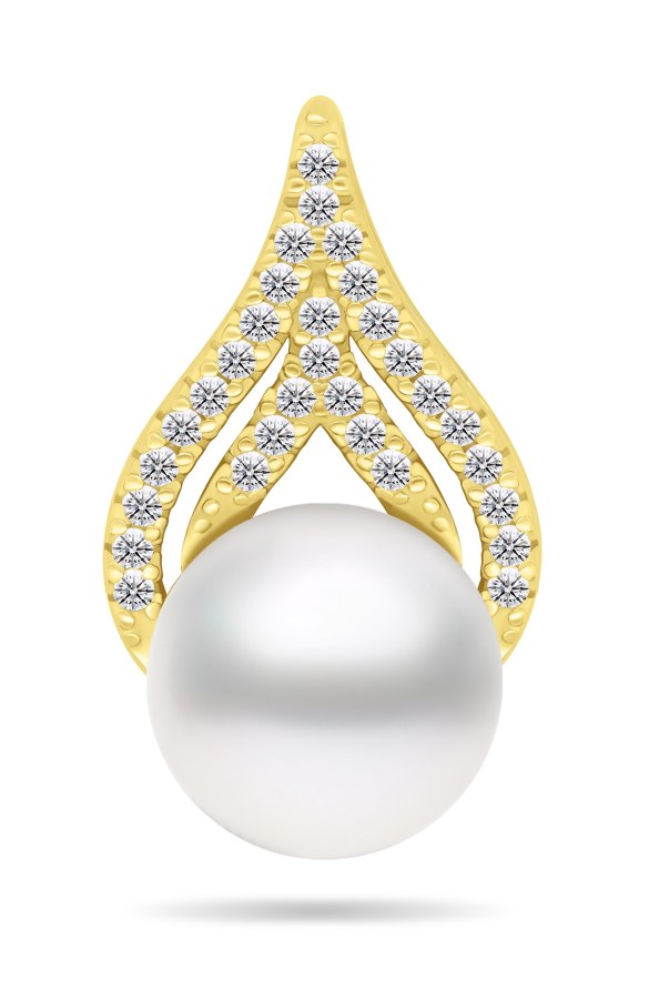 Brilio Silver Elegantní perlový přívěsek z pozlaceného stříbra PT93Y