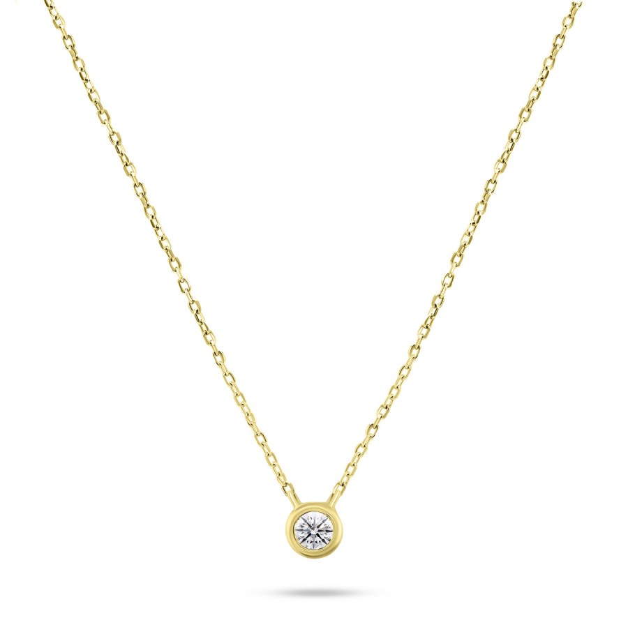 Brilio Silver Elegantní pozlacený náhrdelník se zirkonem NCL86Y - Náhrdelníky