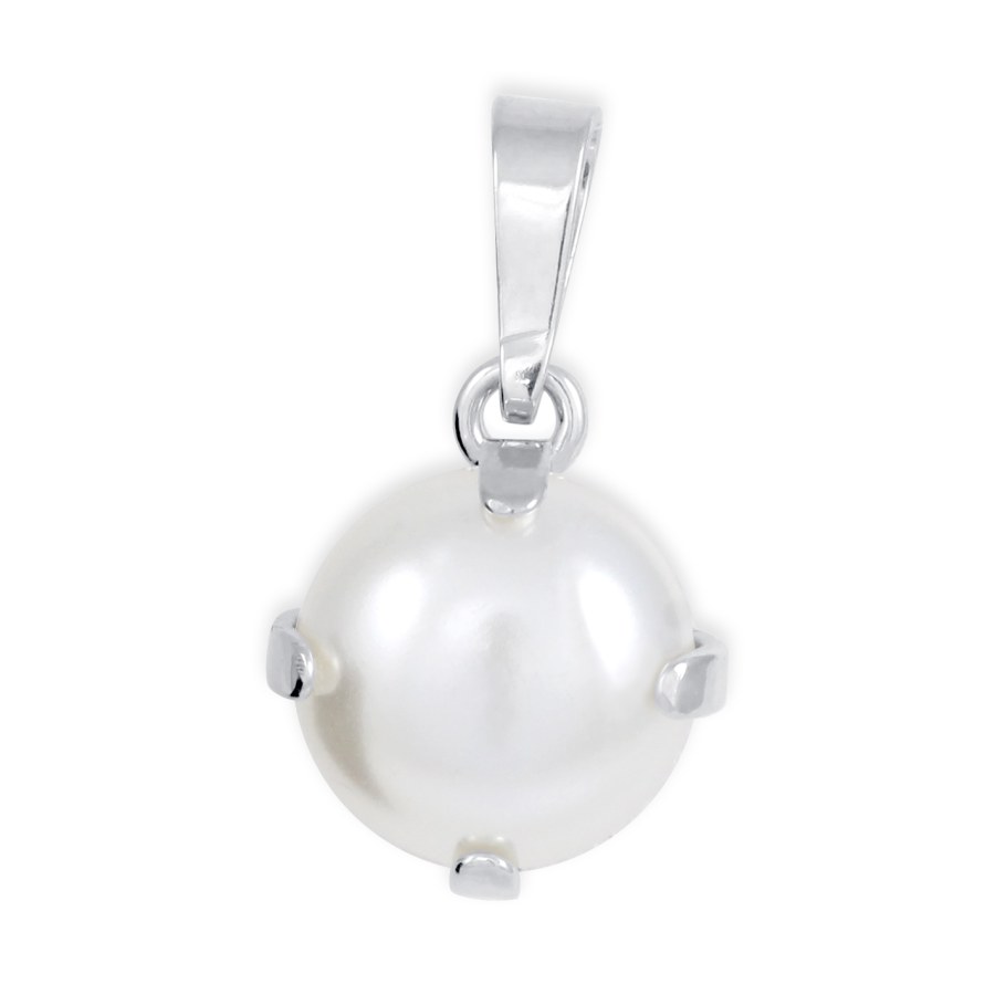 Brilio Silver Elegantní stříbrný přívěsek se syntetickou perlou 448 001 00600 04 - Přívěsky a korálky