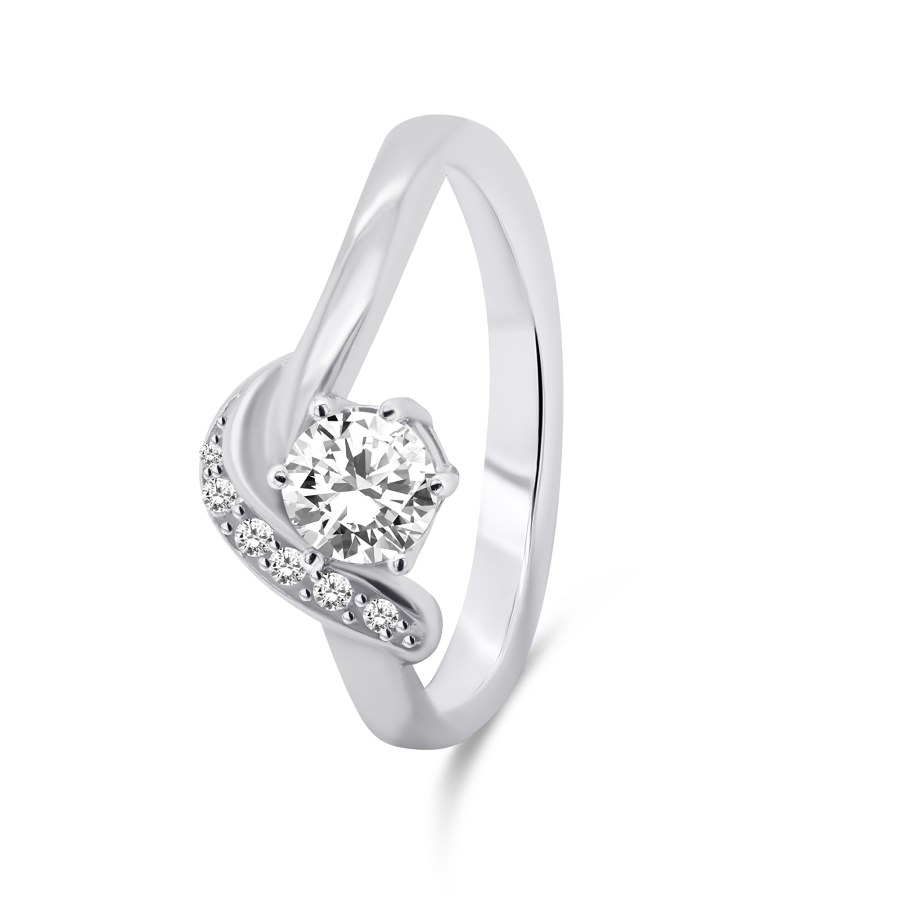 Brilio Silver Elegantní stříbrný prsten se zirkony RI048W 56 mm - Prsteny Prsteny s kamínkem