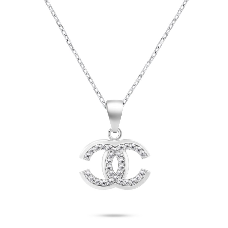 Brilio Silver Luxusní stříbrný náhrdelník se zirkony NCL149W World Icon (řetízek, přívěsek) - Náhrdelníky