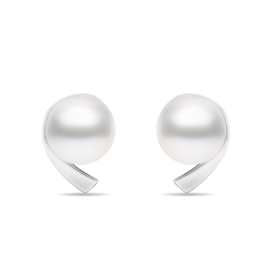 Brilio Silver Minimalistické stříbrné náušnice s pravými perlami EA595W - Náušnice Pecky