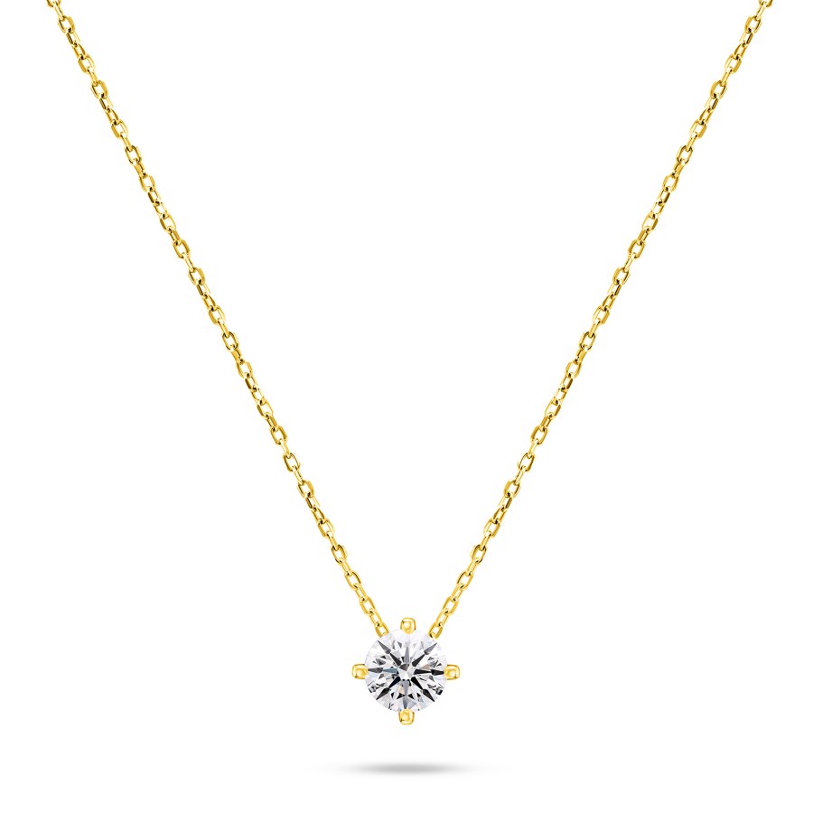 Brilio Silver Minimalistický pozlacený náhrdelník se zirkonem NCL73Y - Náhrdelníky
