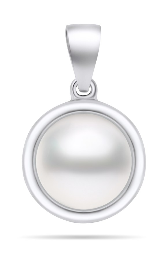 Brilio Silver Minimalistický stříbrný přívěsek s pravou perlou PT89W - Přívěsky a korálky