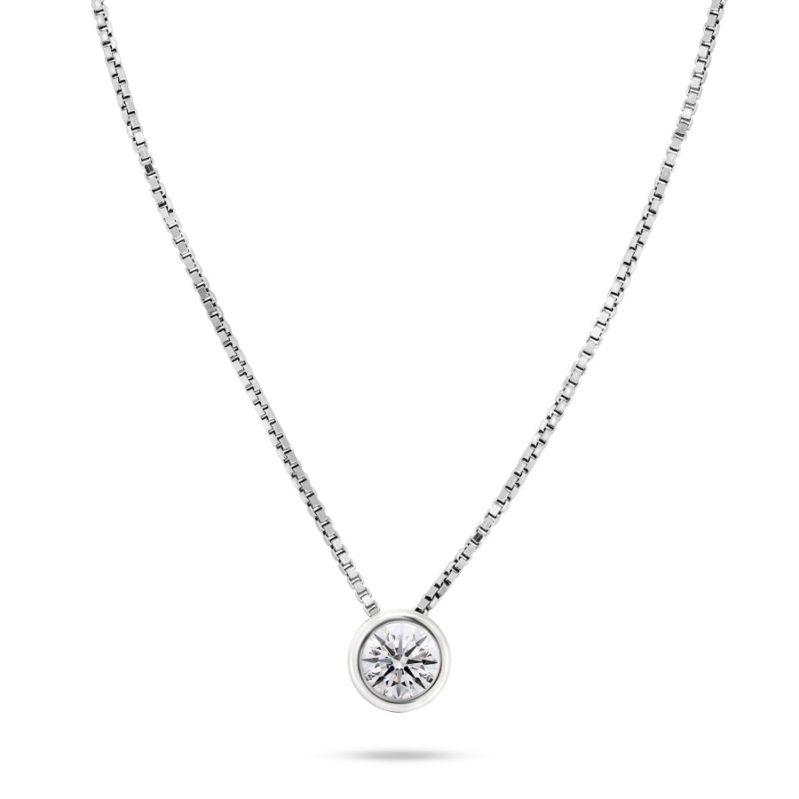Brilio Silver Nadčasový stříbrný náhrdelník se zirkonem NCL75W - Náhrdelníky