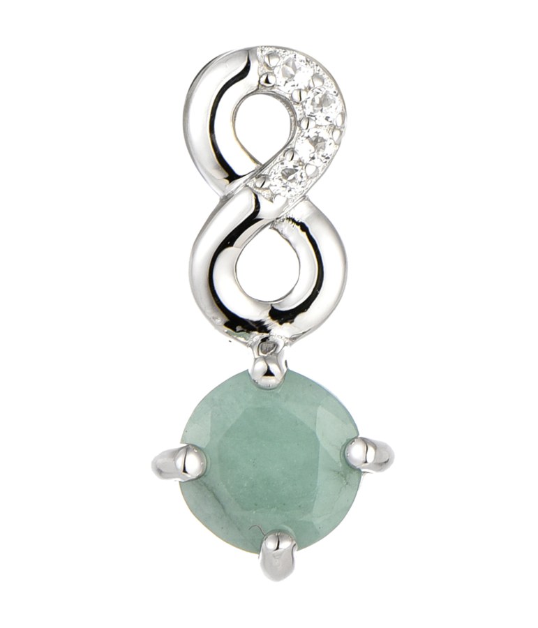 Brilio Silver Nádherný stříbrný náhrdelník se smaragdem SP08339D (řetízek, přívěsek) - Náhrdelníky