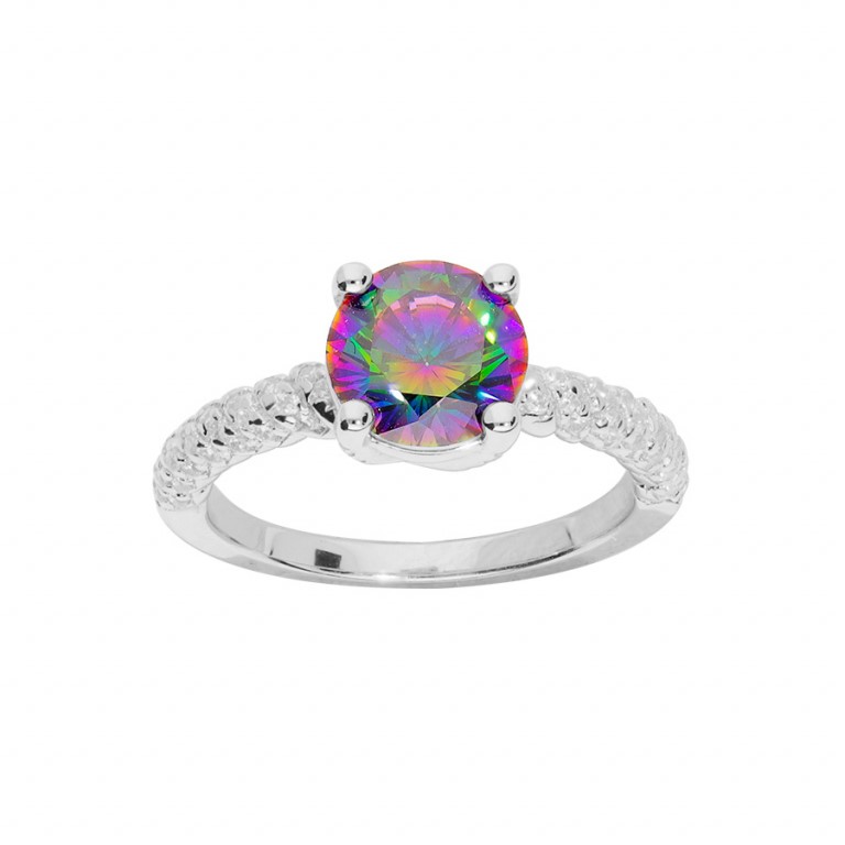 Brilio Silver Okouzlující stříbrný prsten s topazem Mystic Stone SR03520A 54 mm - Prsteny Prsteny s kamínkem