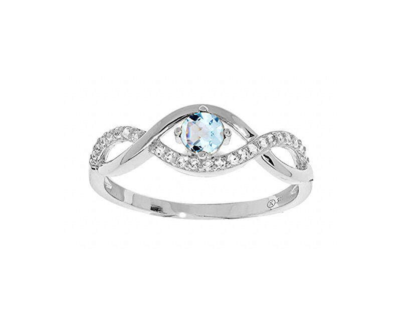 Brilio Silver Okouzlující stříbrný prsten s topazem Precious Stone SR00716TP 52 mm - Prsteny Prsteny s kamínkem