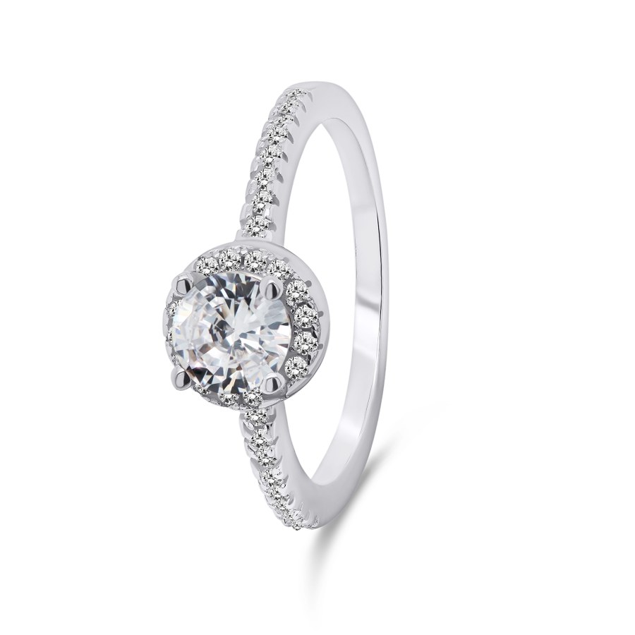 Brilio Silver Okouzlující stříbrný prsten se zirkony RI054W 52 mm - Prsteny Prsteny s kamínkem