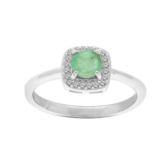 Brilio Silver Půvabný stříbrný prsten se smaragdem R-FS-5658ET 60 mm - Prsteny Prsteny s kamínkem