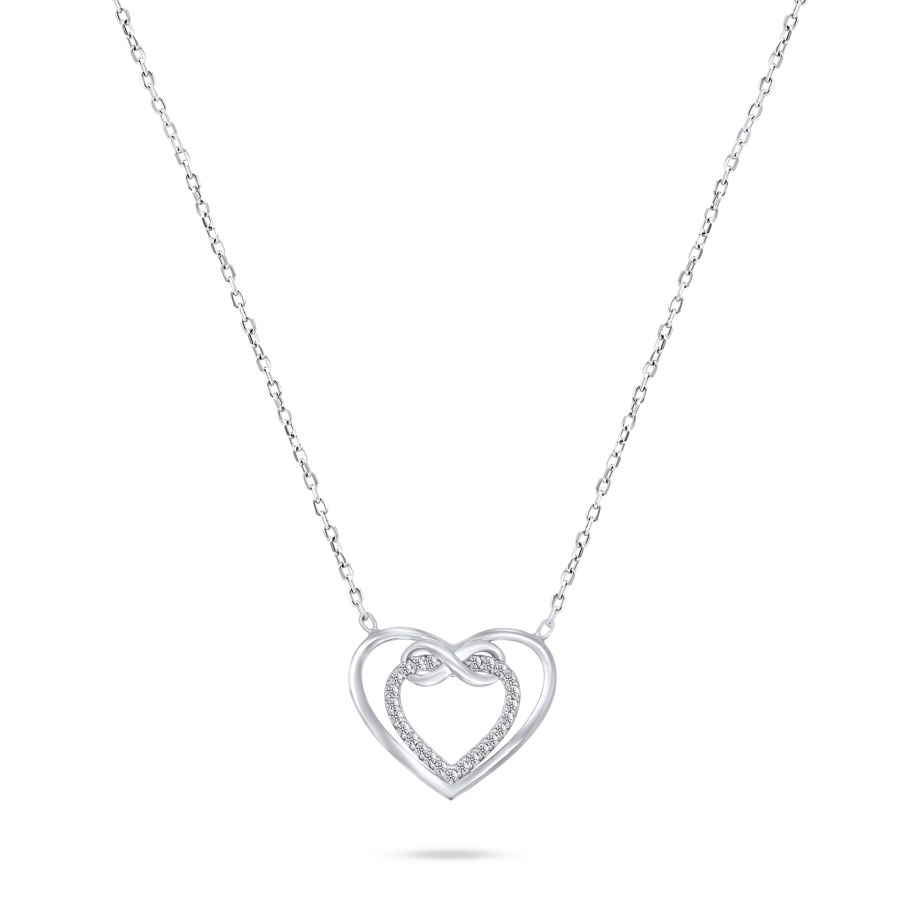 Brilio Silver Romantický stříbrný náhrdelník Nekonečná láska NCL31W - Náhrdelníky