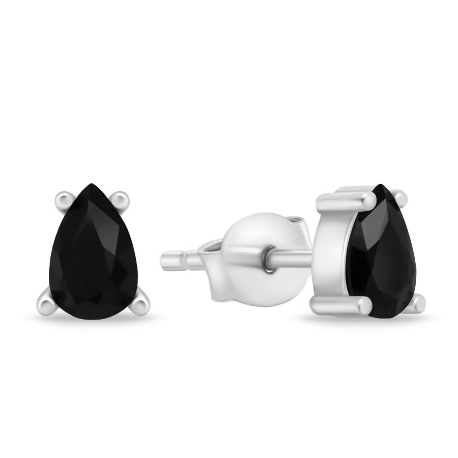 Brilio Silver Slušivé stříbrné náušnice s černými zirkony EA860WBC - Náušnice Pecky