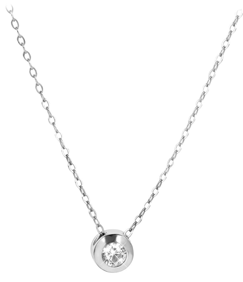 Brilio Silver Stříbrný náhrdelník s krystalem 476 001 00118 04 (řetízek, přívěsek) - Náhrdelníky