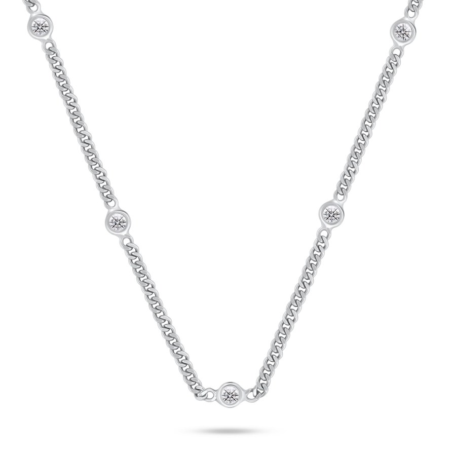 Brilio Silver Stříbrný náhrdelník s kubickými zirkony NCL114W - Náhrdelníky