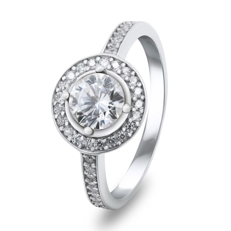 Brilio Silver Stříbrný zásnubní prsten RI025W 52 mm - Prsteny Zásnubní prsteny
