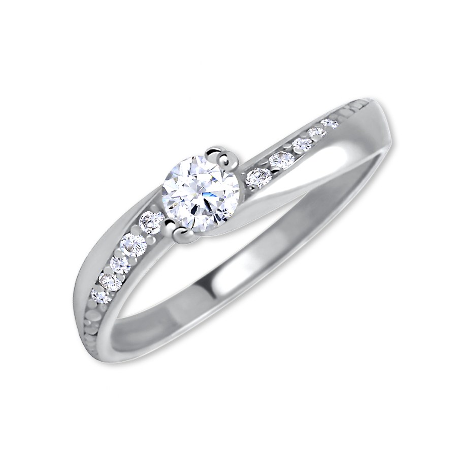 Brilio Silver Stříbrný zásnubní prsten se zirkony 426 001 00530 04 56 mm - Prsteny Zásnubní prsteny
