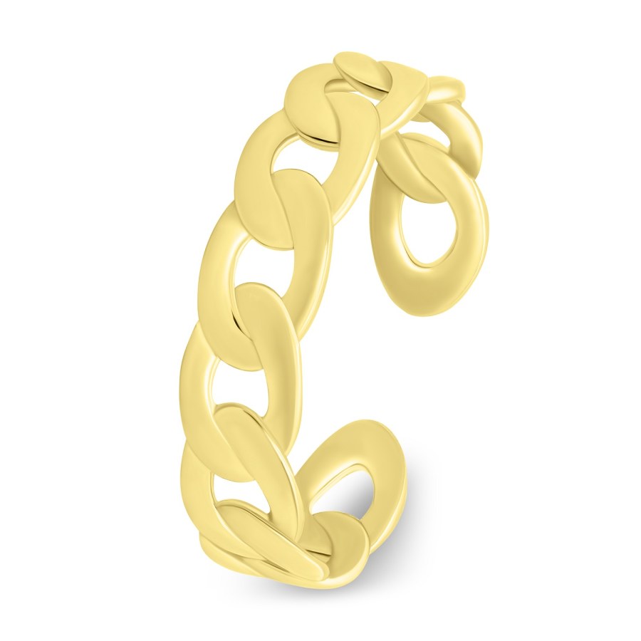 Brilio Silver Stylový pozlacený otevřený prsten RI082Y - Prsteny Otevřené prsteny