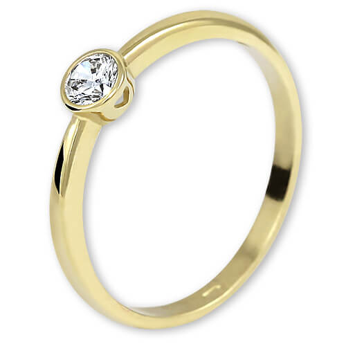Brilio Zásnubní prsten ze žlutého zlata se zirkonem 226 001 01079 56 mm - Prsteny Zásnubní prsteny
