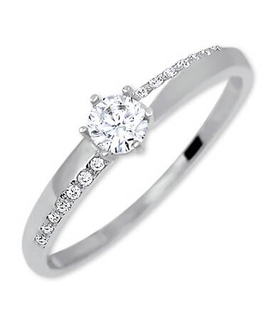 Brilio Zlatý zásnubní prsten s krystaly 229 001 00762 07 57 mm - Prsteny Zásnubní prsteny