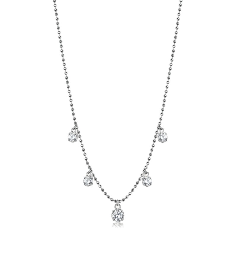 Brosway Blyštivý ocelový náhrdelník se zirkony Desideri BEIN012 - Náhrdelníky