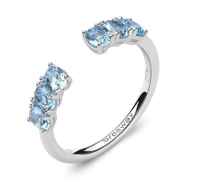 Brosway Blyštivý otevřený prsten Fancy Cloud Light Blue FCL13 S (49 - 52 mm) - Prsteny Otevřené prsteny