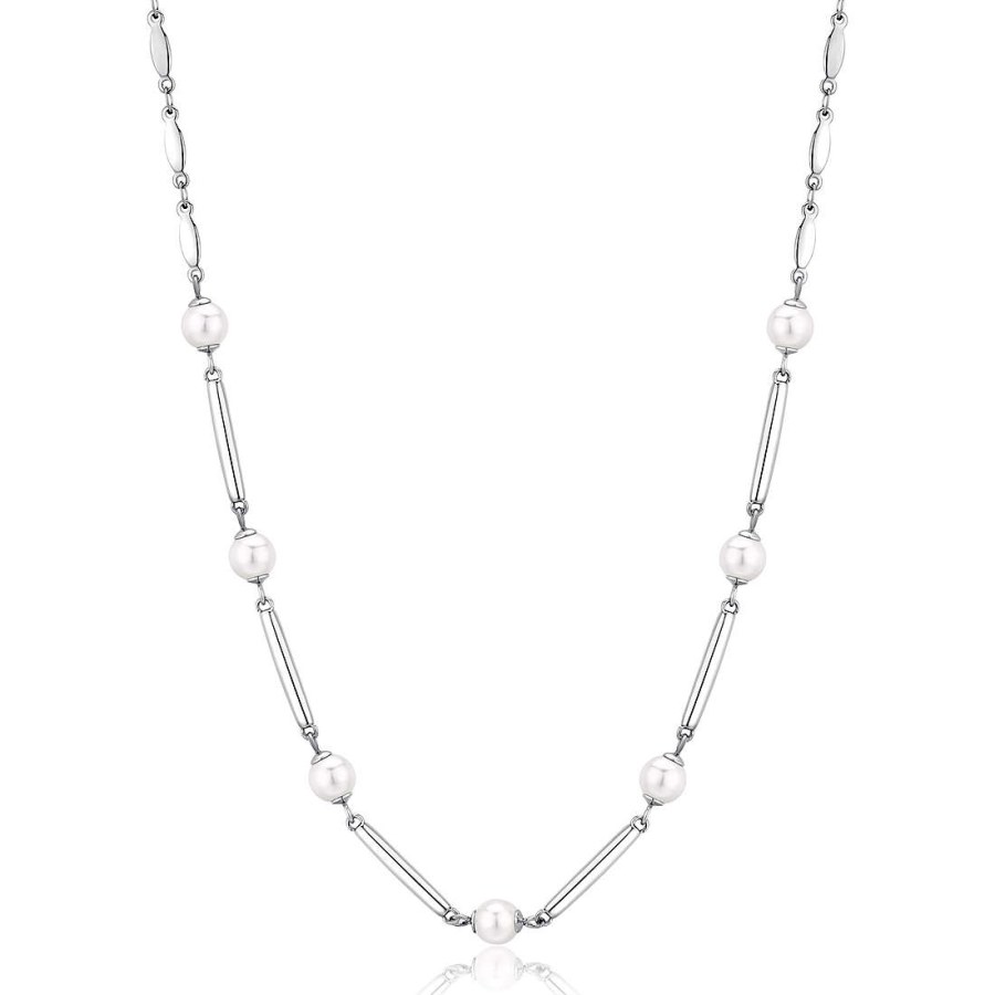 Brosway Elegantní ocelový náhrdelník s perlami Affinity BFF160 - Náhrdelníky