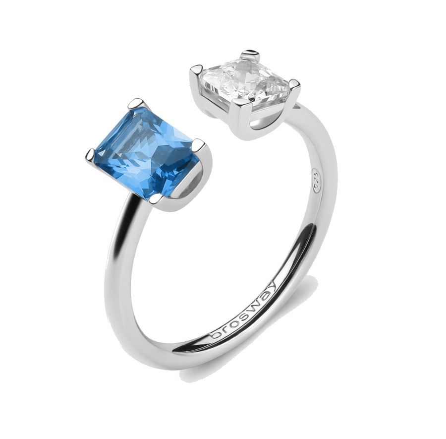 Brosway Elegantní otevřený prsten Fancy Freedom Blue FFB09 S (49 - 52 mm)